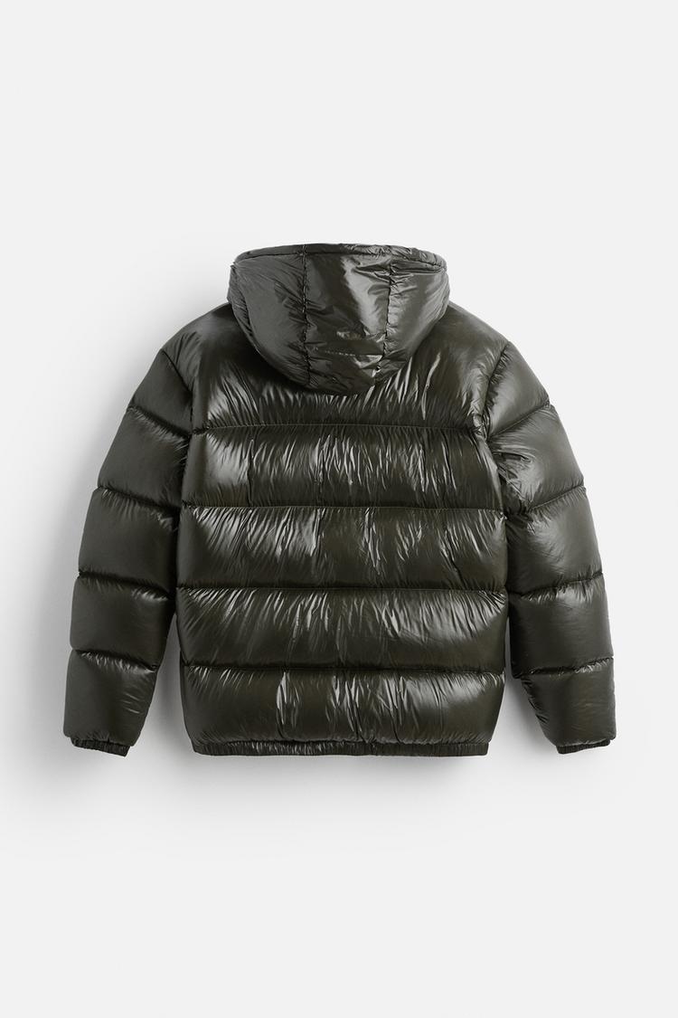 100% Daunen-Pufferjacke mit Federn