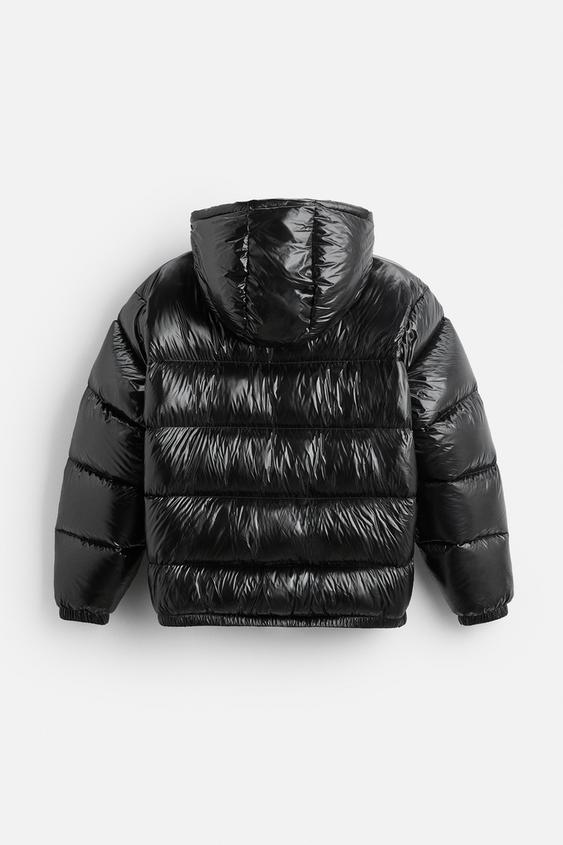 100% Daunen-Pufferjacke mit Federn